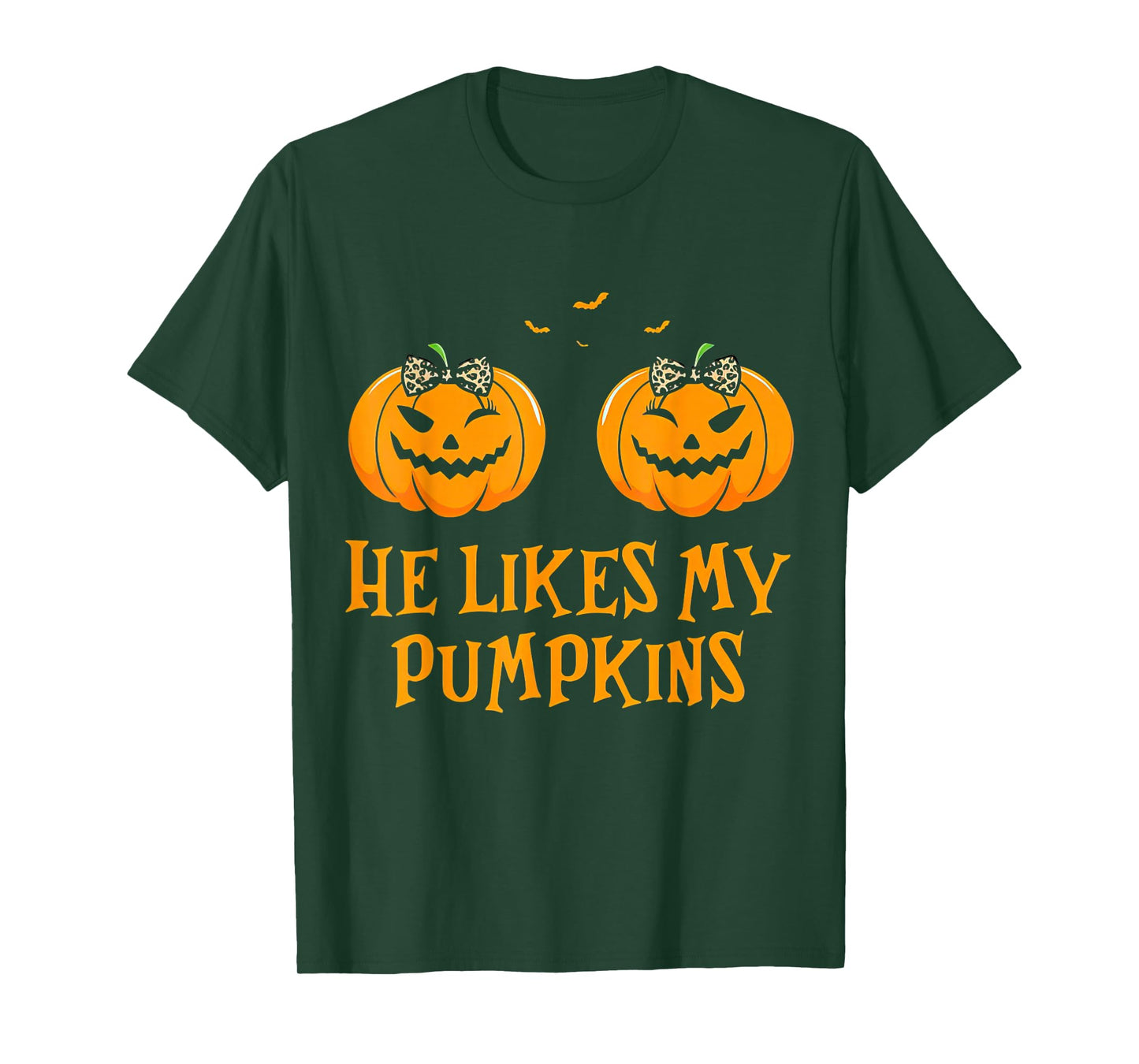 He Likes My Pumpkins Funny Halloween Broomstick T-Shirt