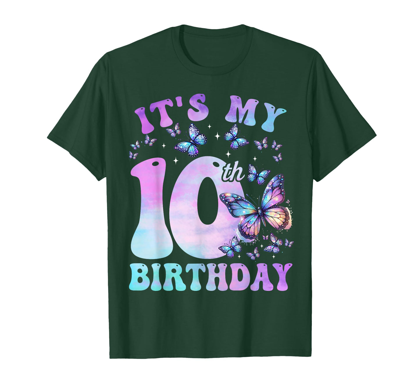 It's My 10th Birthday Girl Butterfly Themed 10 Year Old Kids T-Shirt