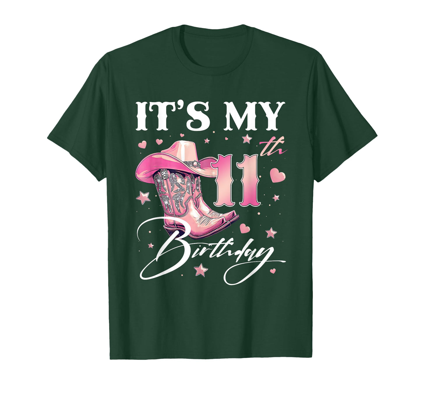 Cowgirl It's My 11th Birthday Western Linedance Boots Lover T-Shirt