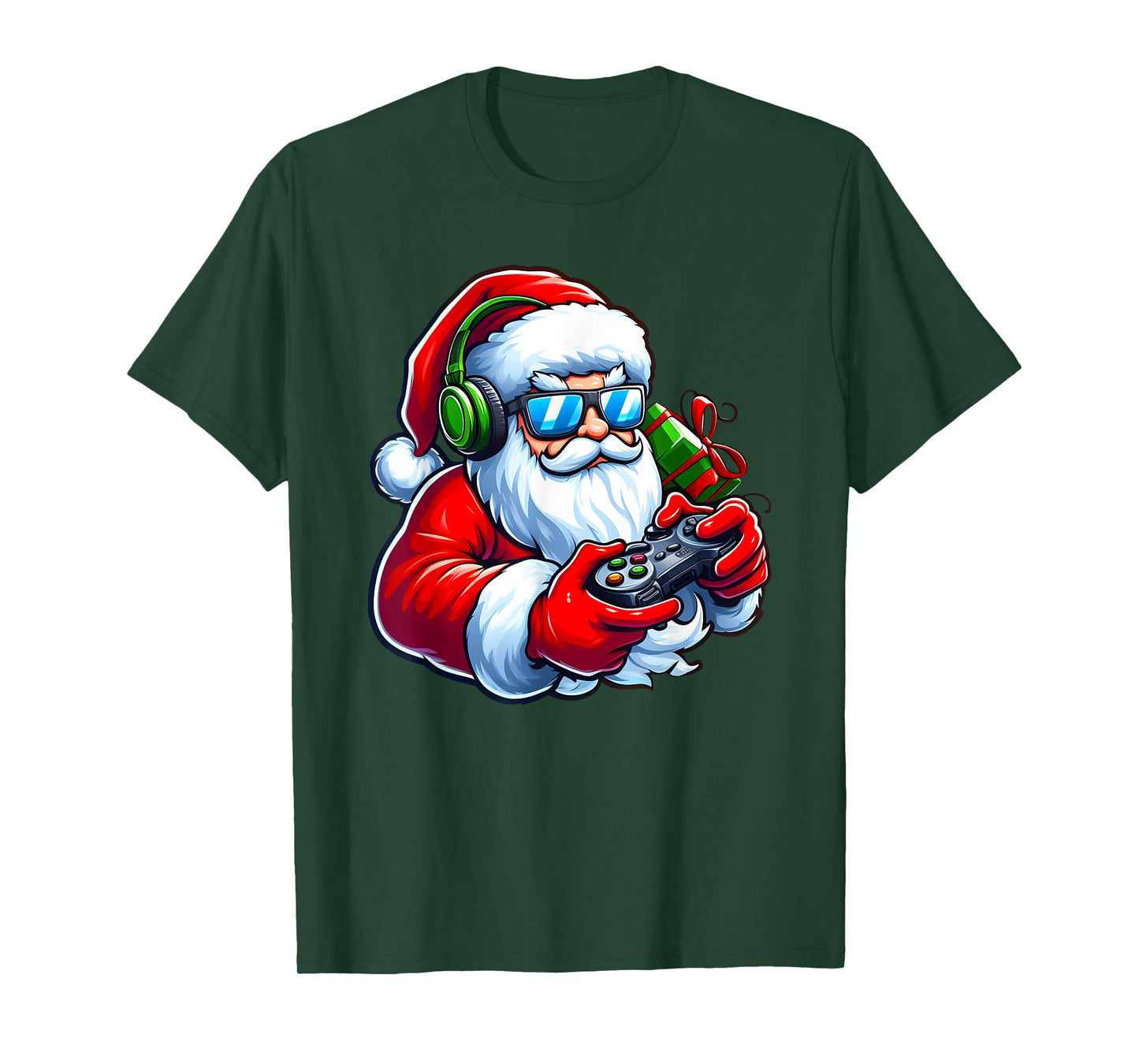 Cool Santa Gamer Controller Gaming Video Game Christmas T-Shirt