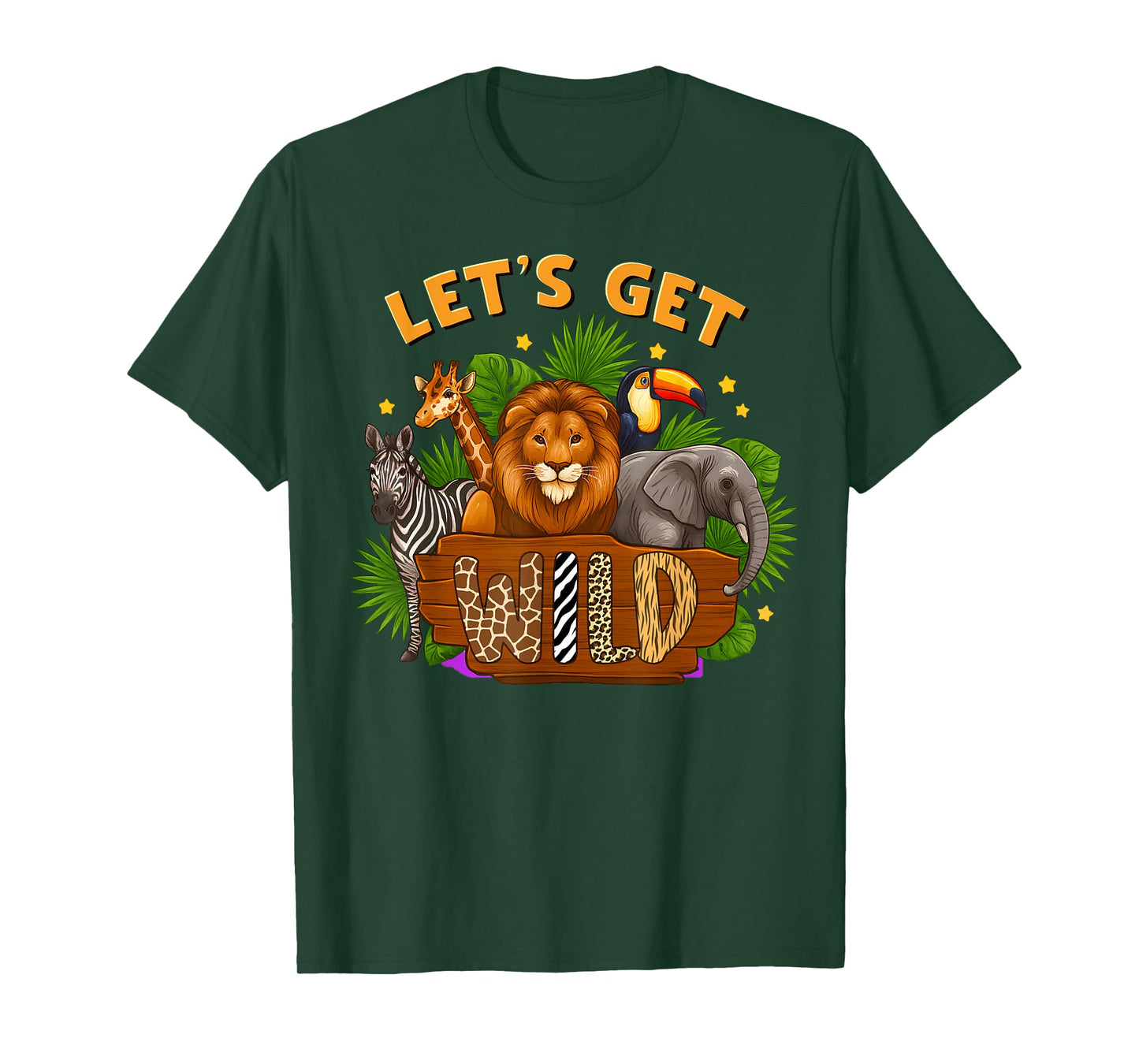 Let's Get Wild Zoo Animals Wildlife Birthday Party Safari T-Shirt