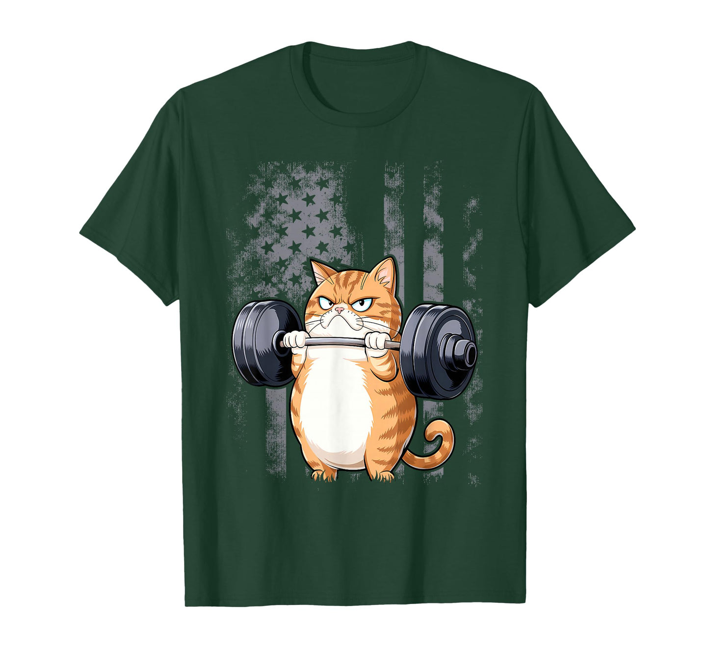 Cat Weightlifting Funny Cat Workout and Fitness T-Shirt