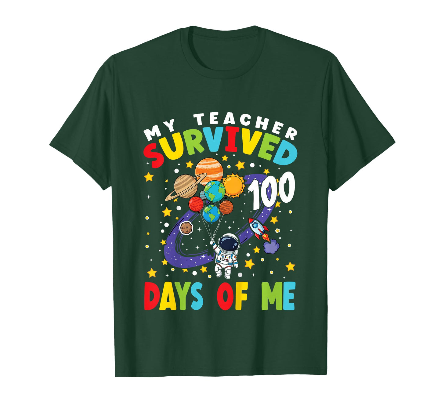Kids 100th Day of School My Teacher Survived 100 Days of Me Boys T-Shirt