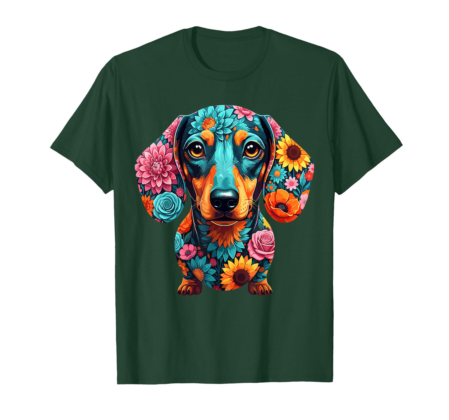 Dachshund Flower Funny Dog T-Shirt