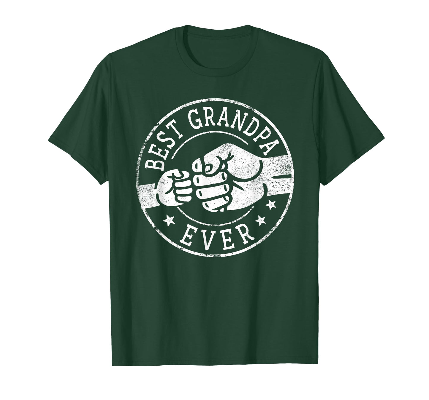 Best Grandpa Ever - Fist Bump Circle Emblem Design Grandpa T-Shirt