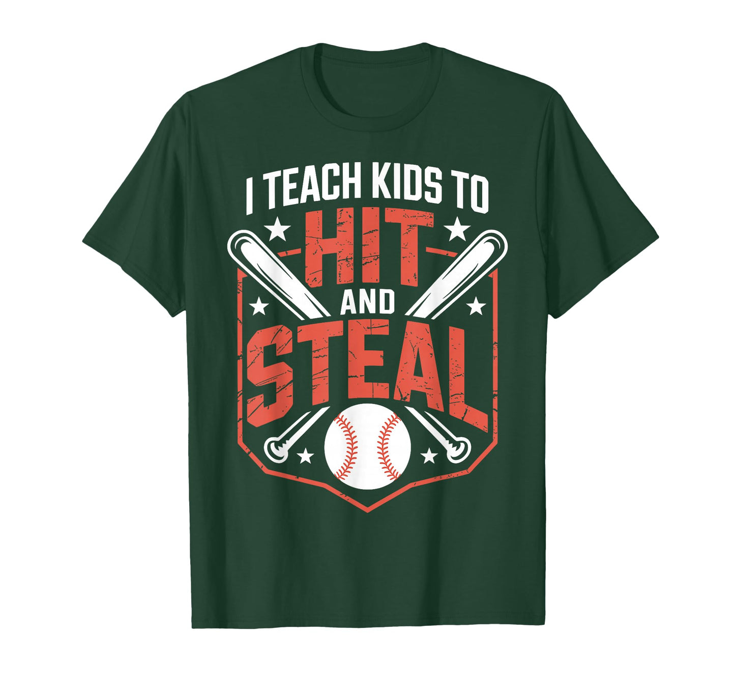 I Teach Kids to Hit and Steal Funny Baseball Softball Coach T-Shirt