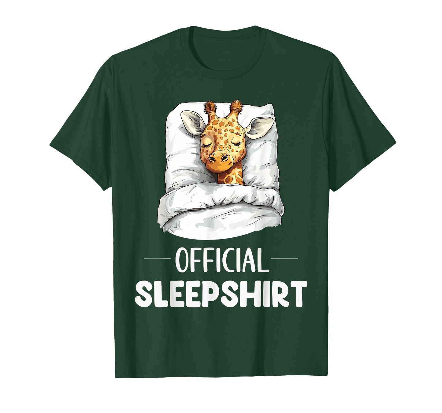 Official Sleepshirt Sleeping Giraffe Animal Lovers Pajama T-Shirt