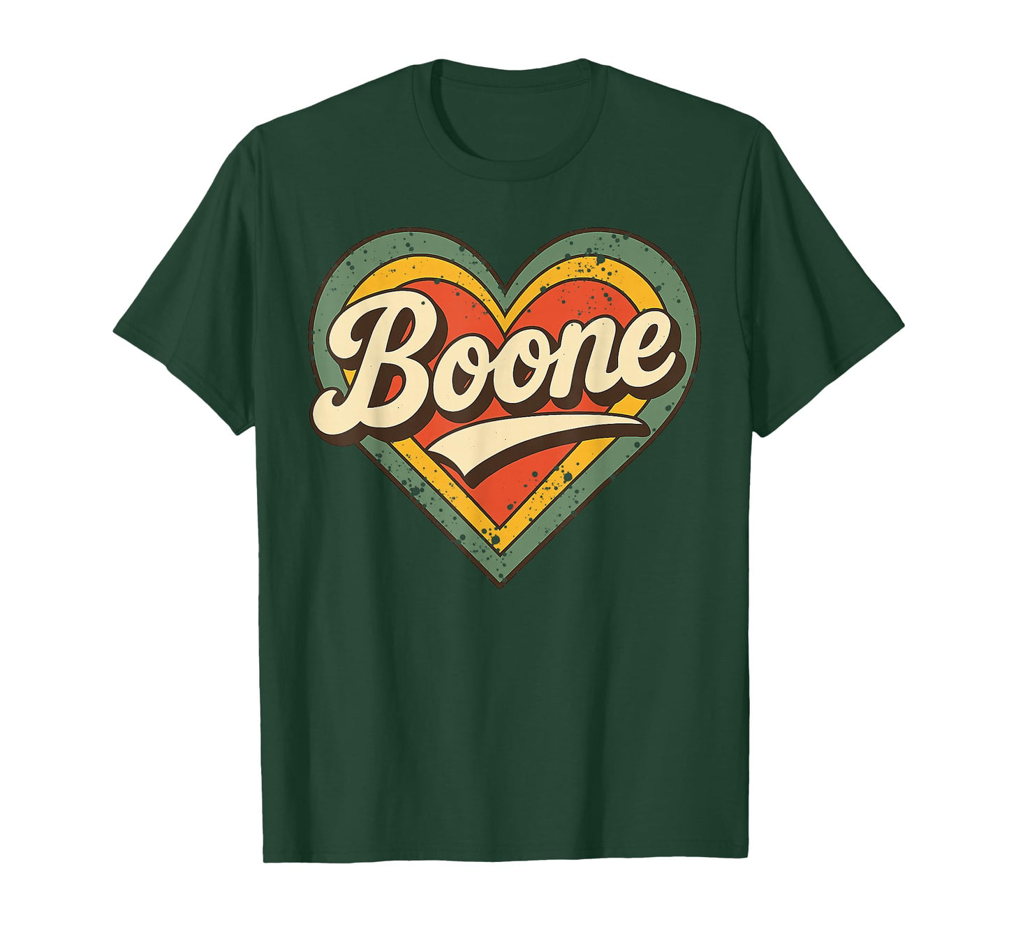 Boone Retro Vintage Heart Love Typography Design T-Shirt