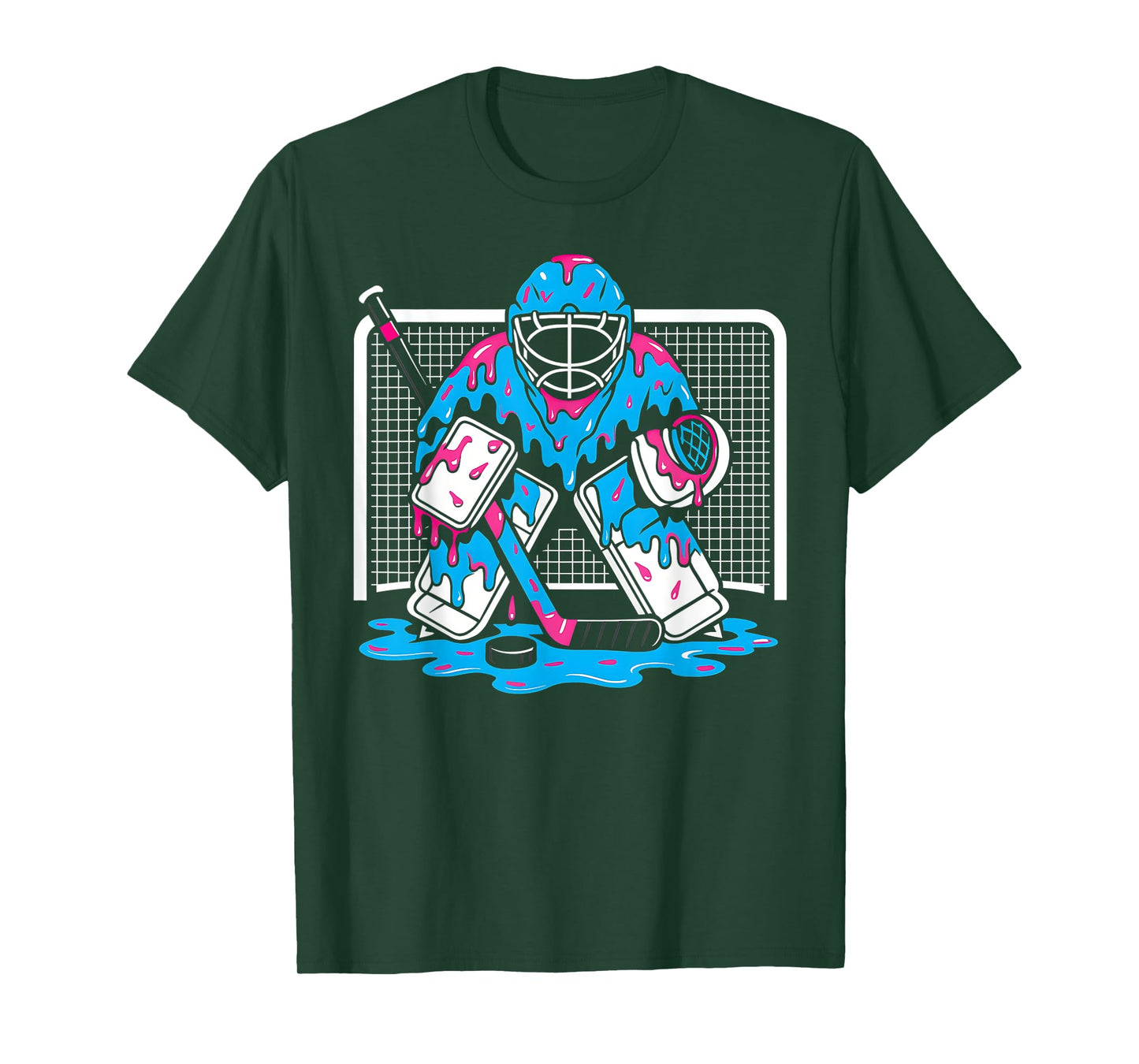 Hockey Goalie Ice Cream Drip Boys Ice Hockey Youth Player T-Shirt