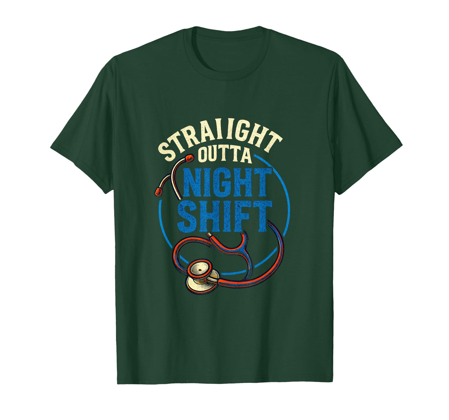 Straight Outta Night Shift - Funny Nurse Care T-Shirt