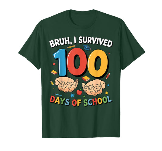 Bruh I Survived 100 Days of School 67 Meme Teacher Student T-Shirt