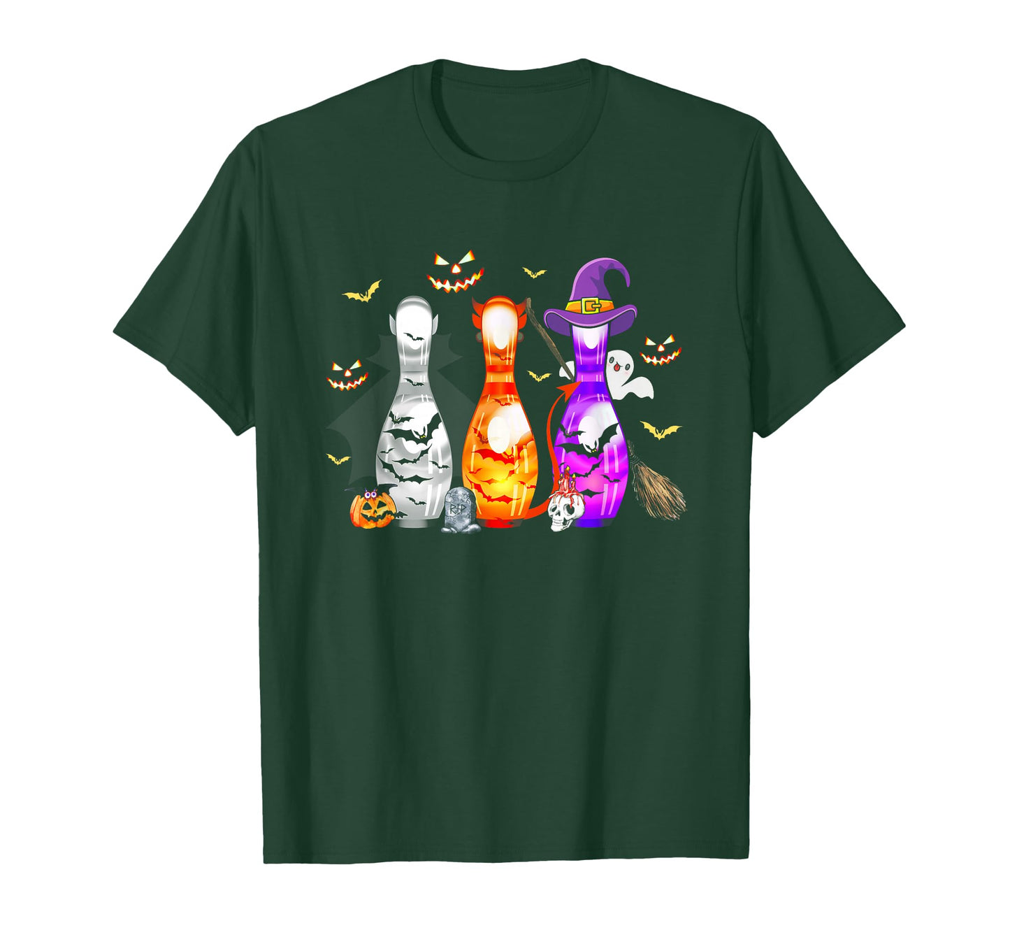 Cute Bowling Pin Halloween Spooky Costume T-Shirt
