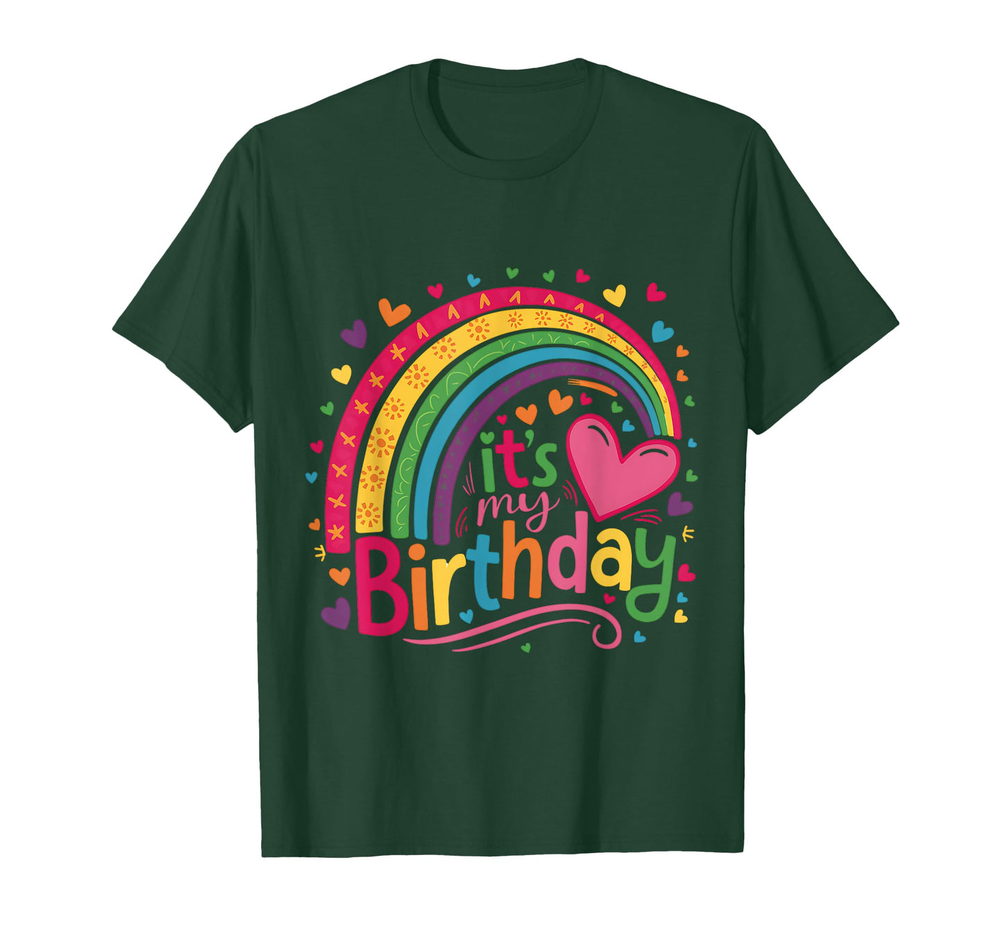 Its My Birthday Shirt Rainbow Birthday Women Teens Girls T-Shirt