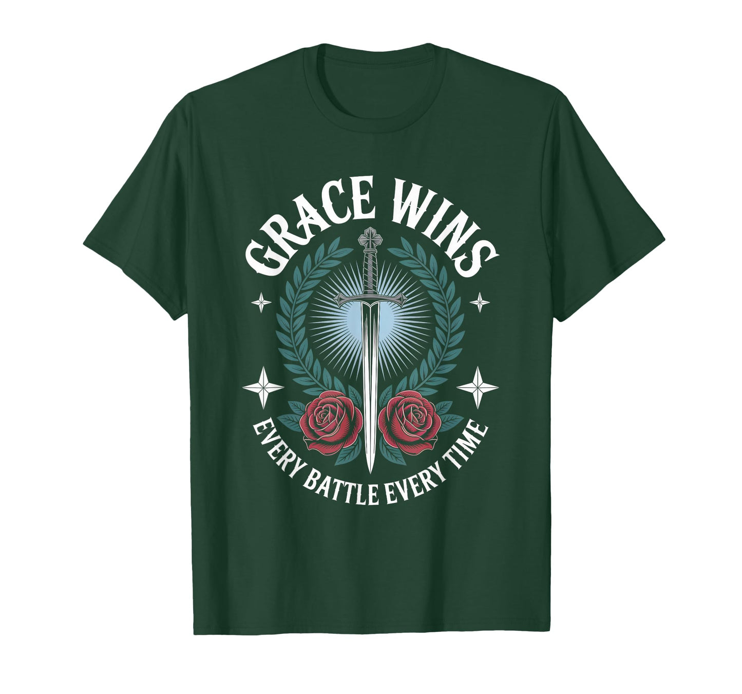 Grace Wins Every Battle Christian Streetwear T-Shirt