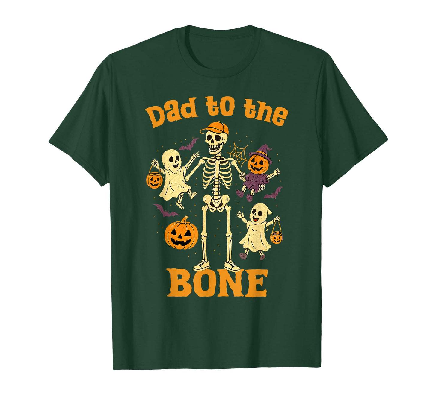 Funny Dad to The Bone Skeleton with Kids Halloween T-Shirt