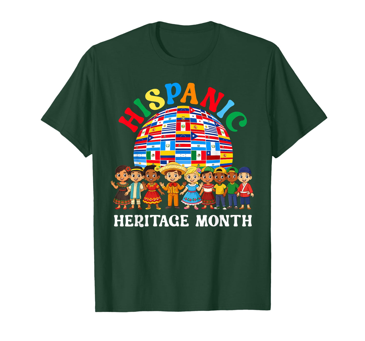 Hispanic Heritage Month All Latin Countries Boys Girls Kids T-Shirt