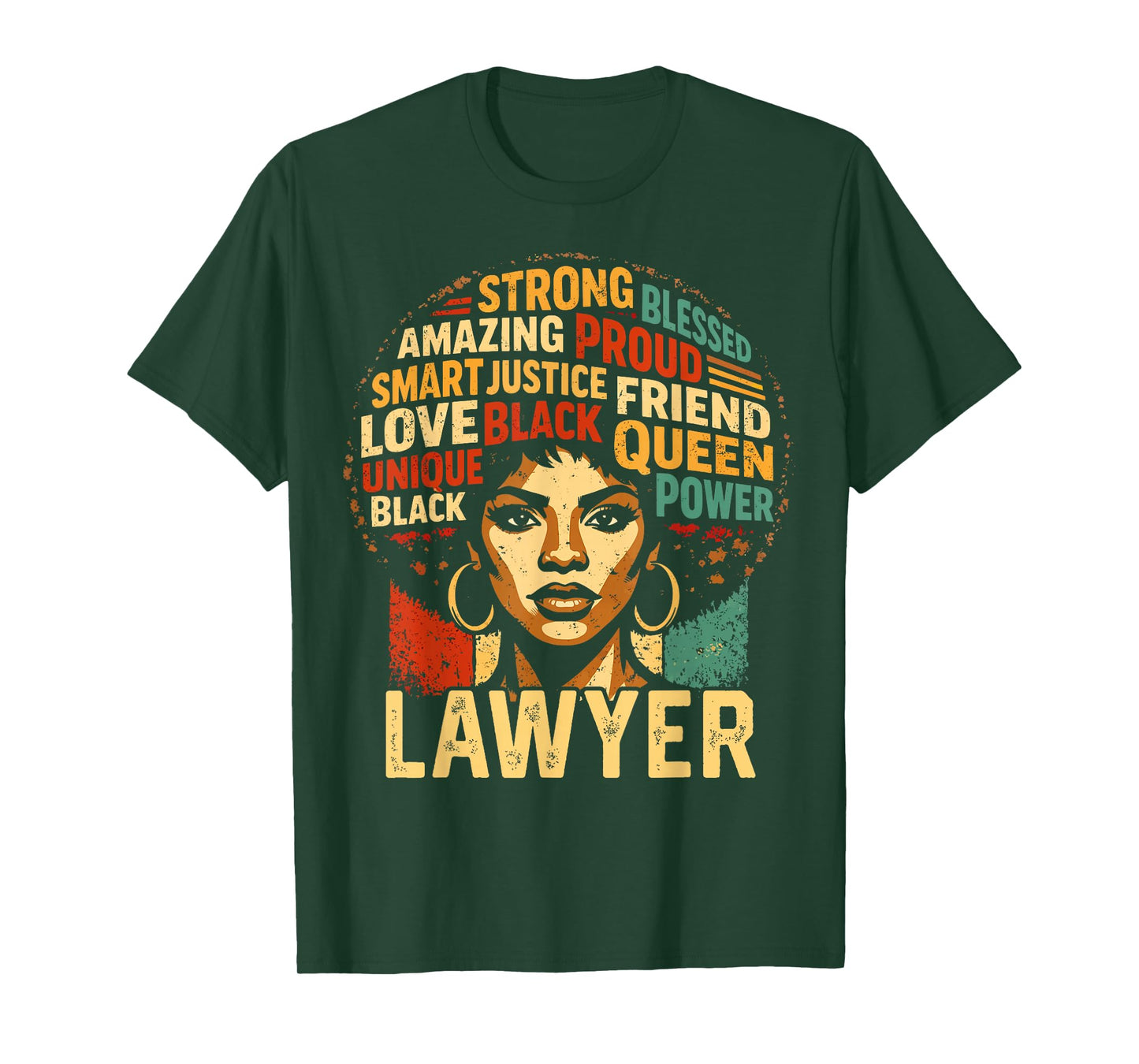 Lawyer Black History Month Powerful Black Pride Art Design T-Shirt
