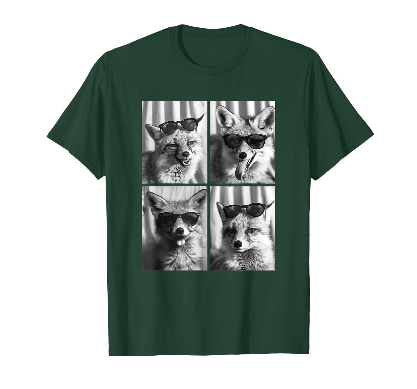 Cute Foxes with Sunglasses Cool Fox Animal Photo Booth T-Shirt