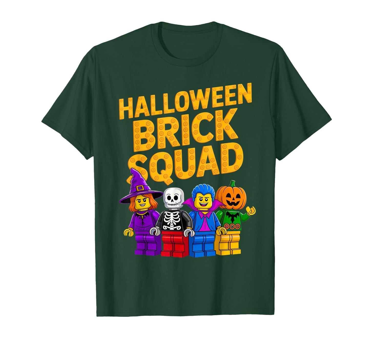 Halloween Brick Squad Costume Master Builder Blocks Building T-Shirt