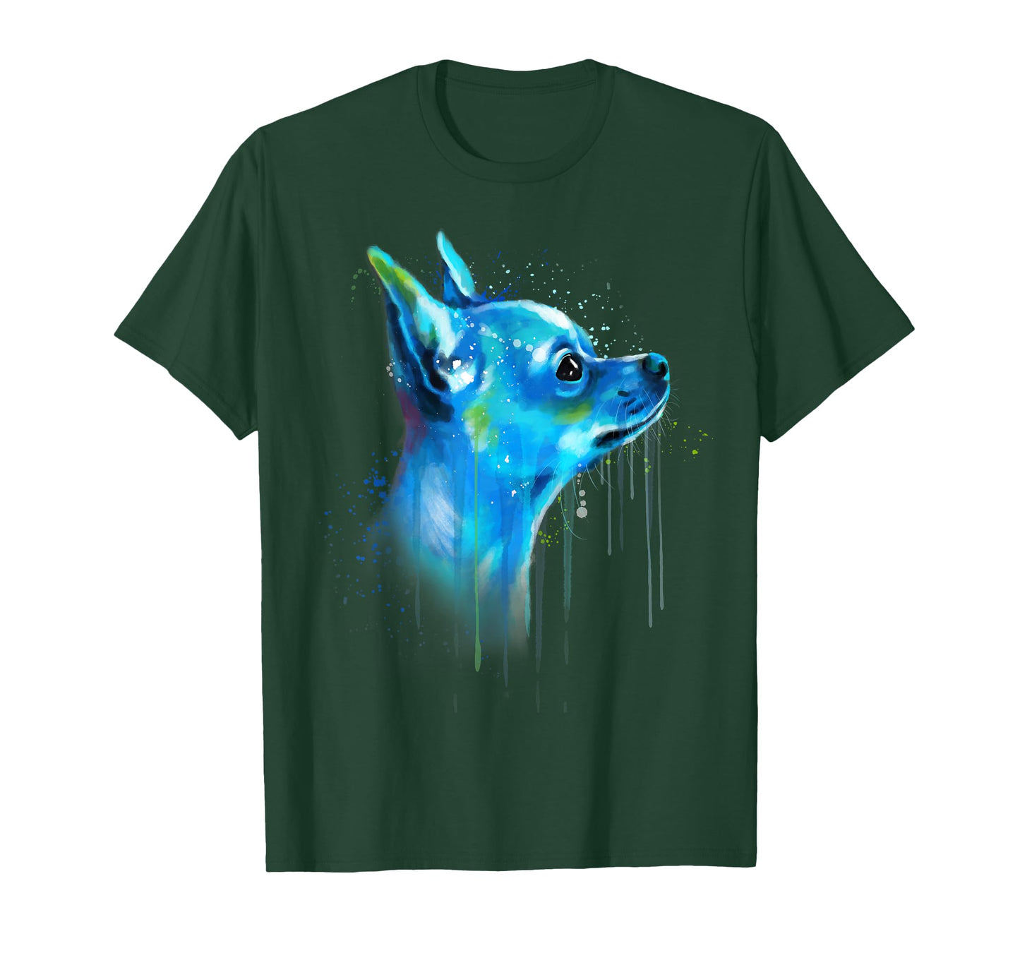 Cute Chihuahua Watercolor Painting Art T-Shirt