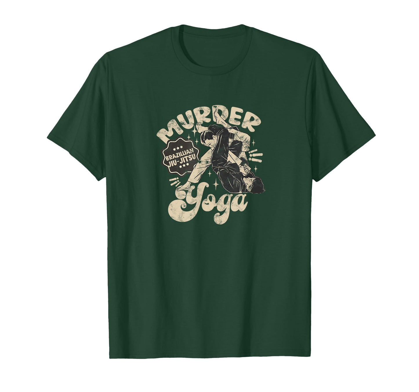 Murder Yoga Funny Brazilian Jiu Jitsu Wrestling Distressed T-Shirt