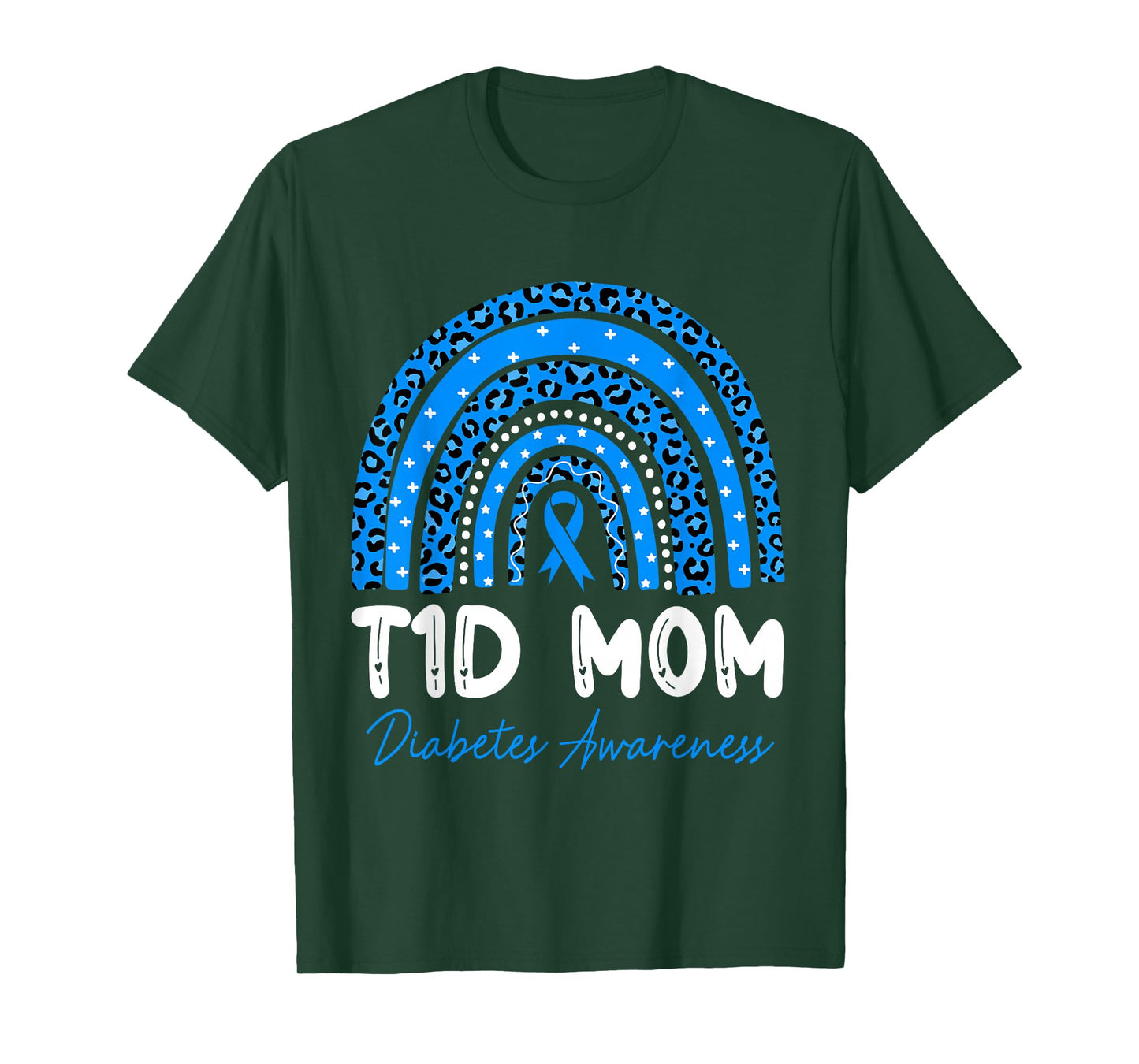 T1D Mom Diabetes Awareness Type 1 Diabetes Mother Rainbow T-Shirt