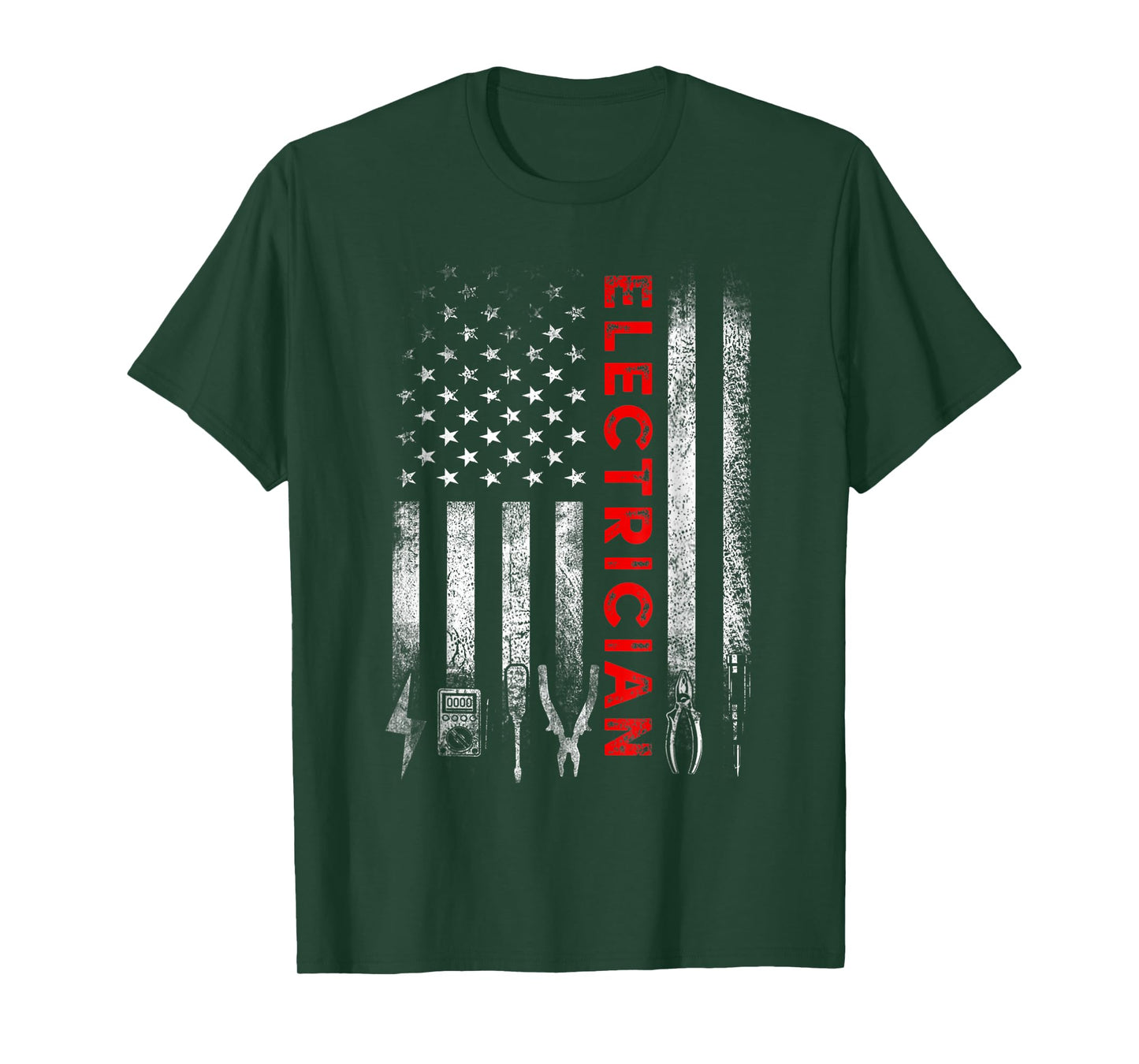 Patriotic Electrician American Flag Fathers Day T-Shirt