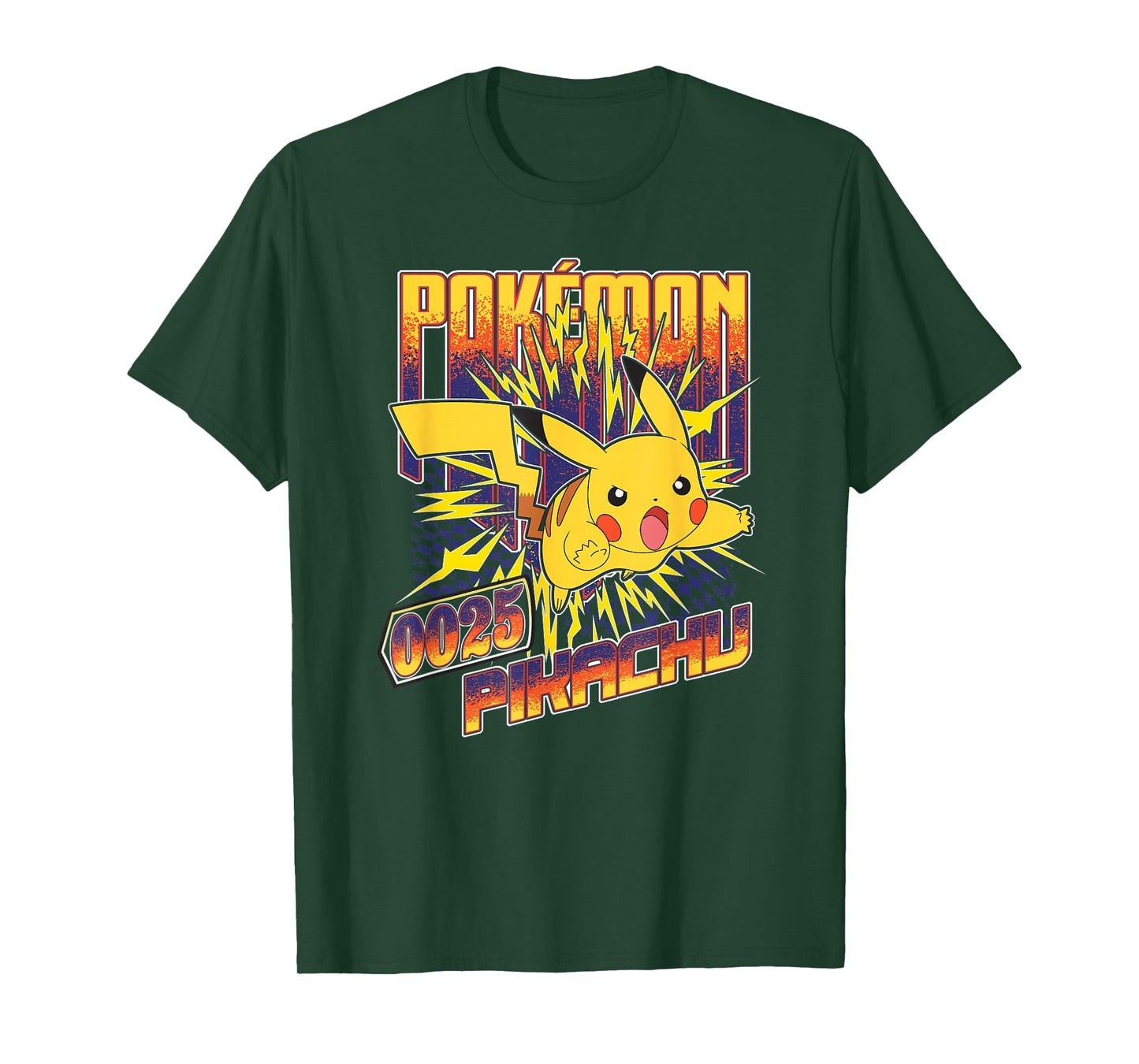 Pokémon 0025 Pikachu Ready To Fight Retro Big Chest Poster T-Shirt