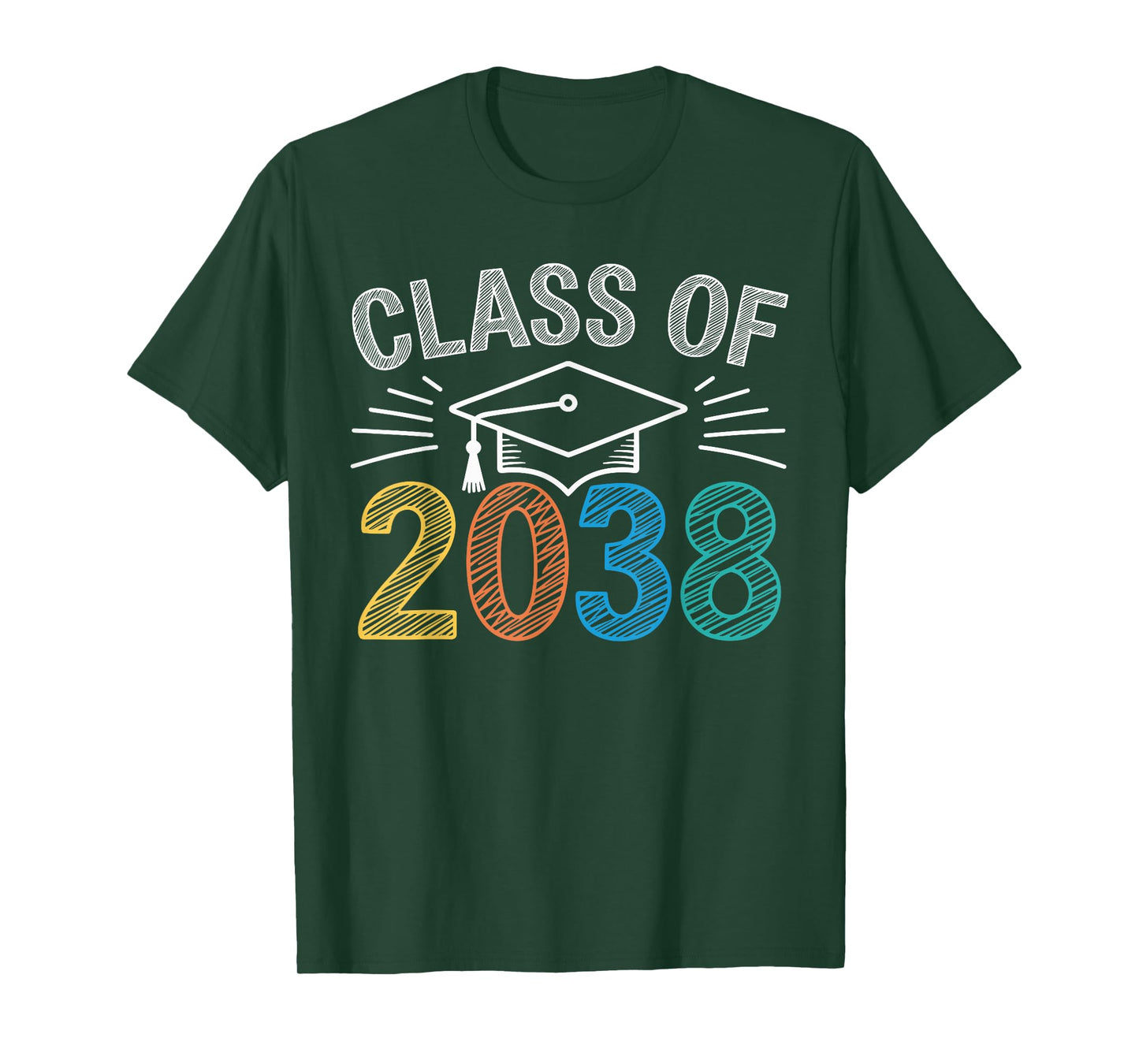 Class of 2038 Grow With Me Kindergarten First Day of School T-Shirt