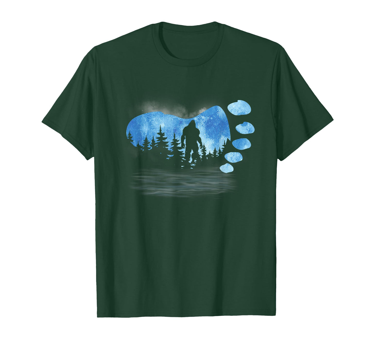 Bigfoot Sasquatch Full Moon In The Forest For Men Women Kids T-Shirt