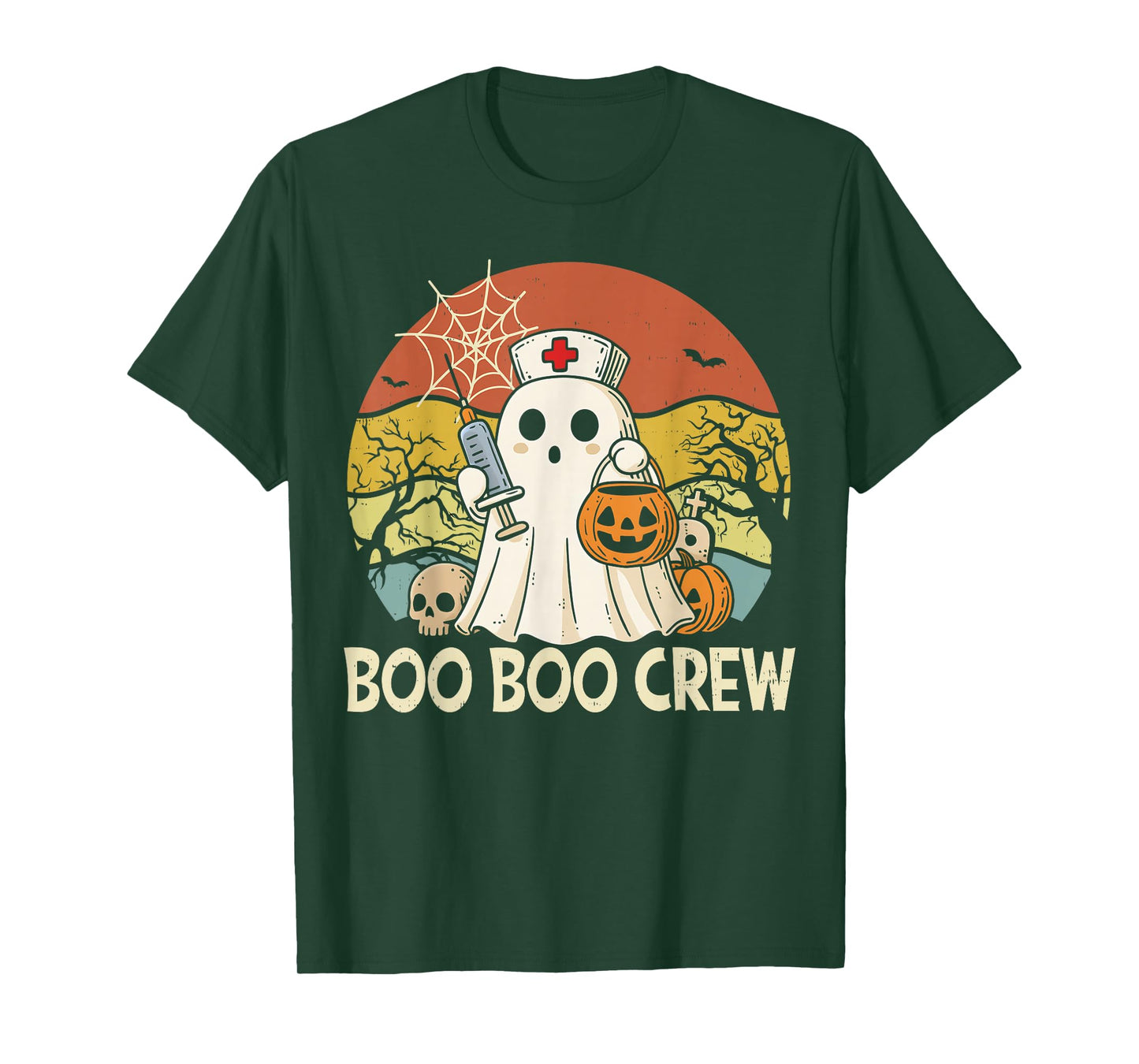 Boo Boo Crew Nurse Shirt Funny Ghost Women Halloween Nurse T-Shirt
