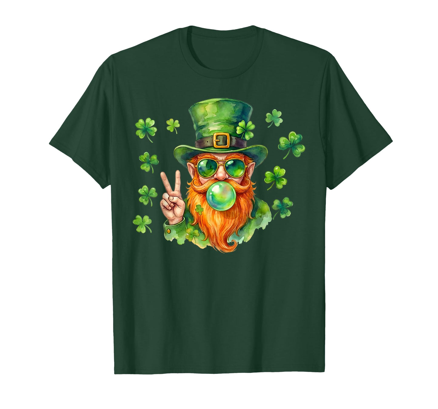 Leprechaun Blowing Bubble Gum St Patricks Day Men Women Kids T-Shirt