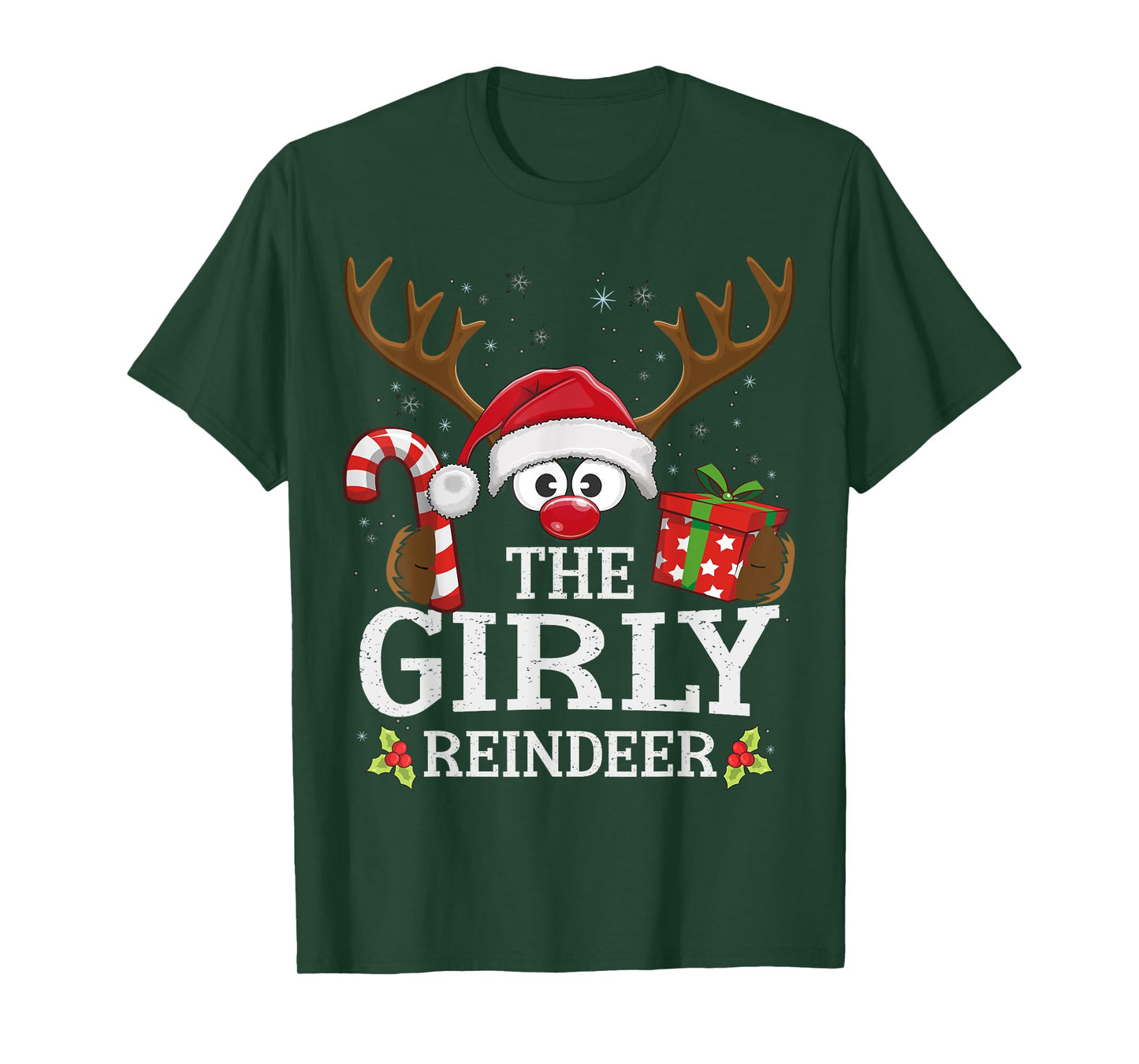 Christmas Matching The Girly Reindeer Family T-Shirt