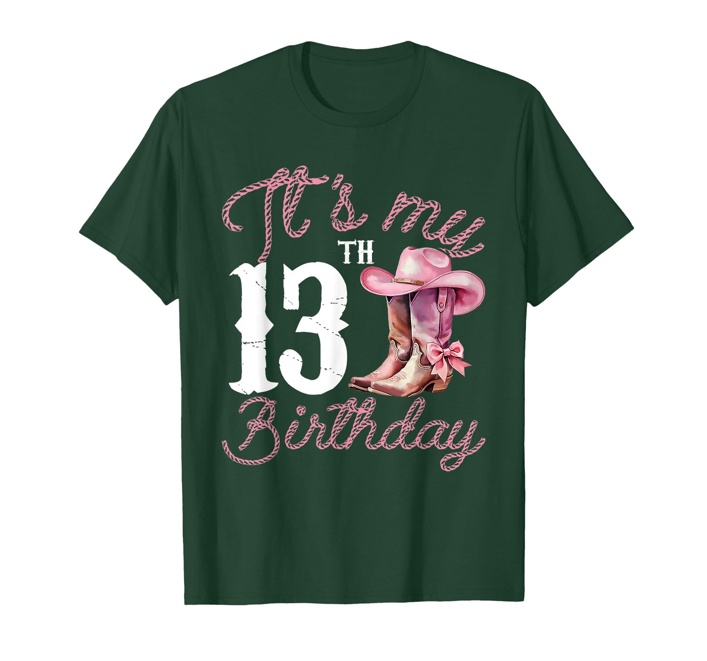 Cowgirl Boot Western Style 13th Birthday Gift For Teen Girls T-Shirt