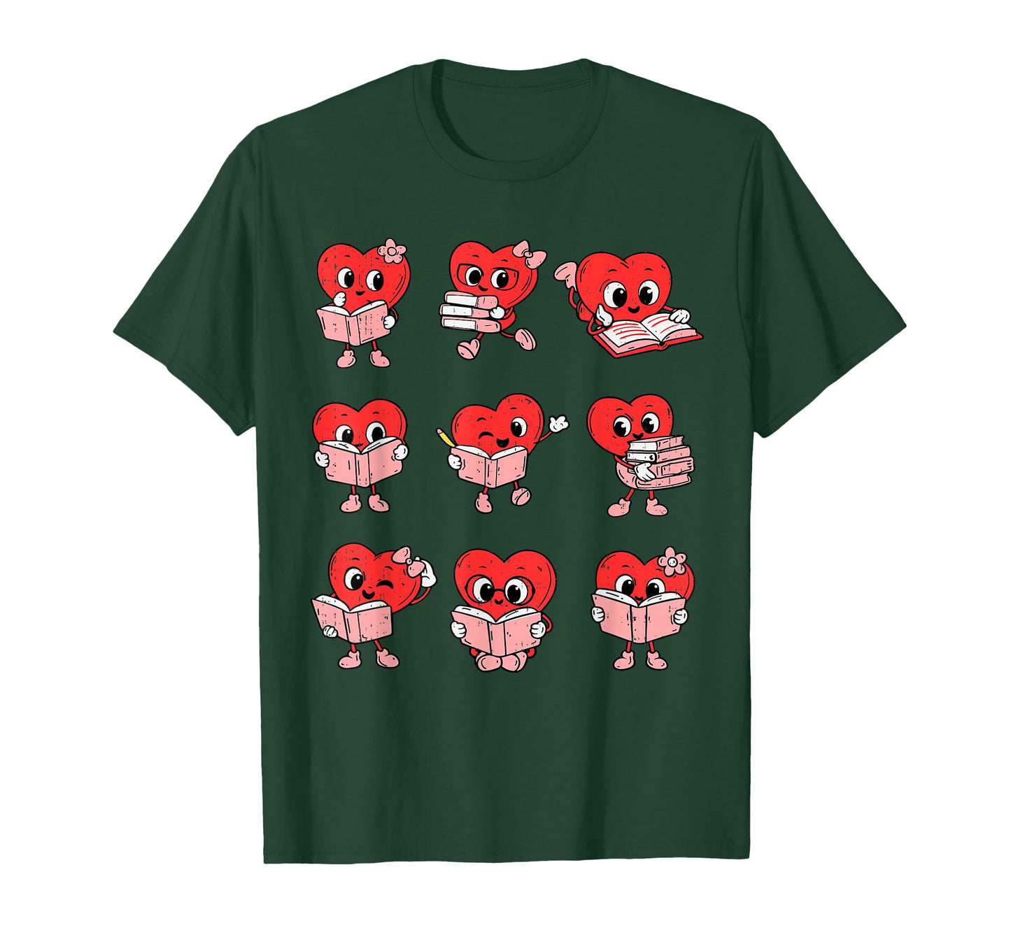 Teacher Valentines Day Reading Book Lover Bookworm Library T-Shirt