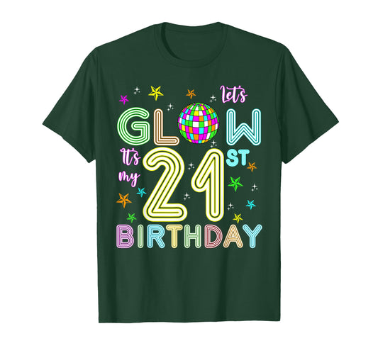It's My 21st Birthday Glowing 80s 21 Year Old T-Shirt