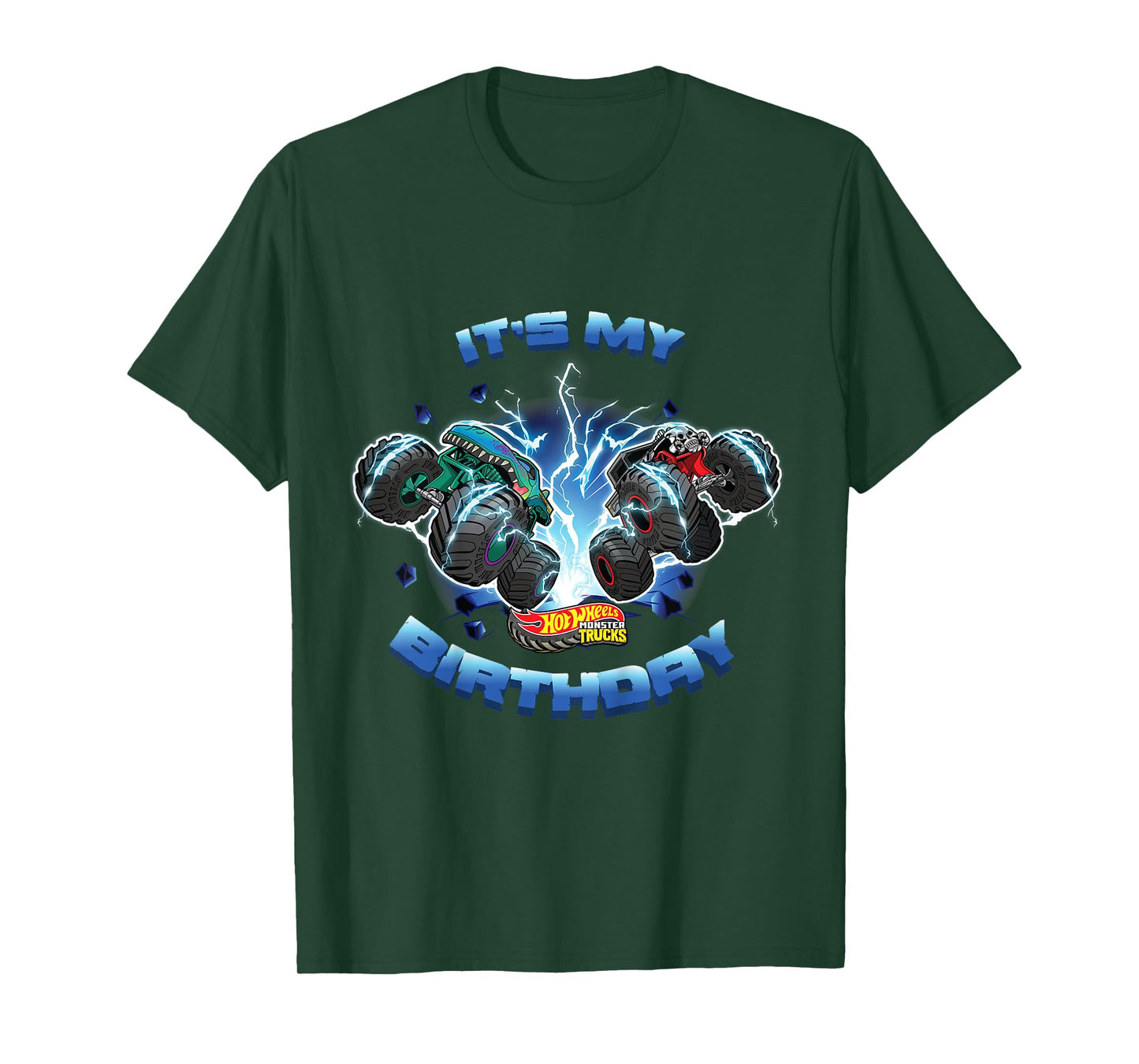 Kids Hot Wheels Monster Trucks - It's My Birthday Smash and Crash T-Shirt