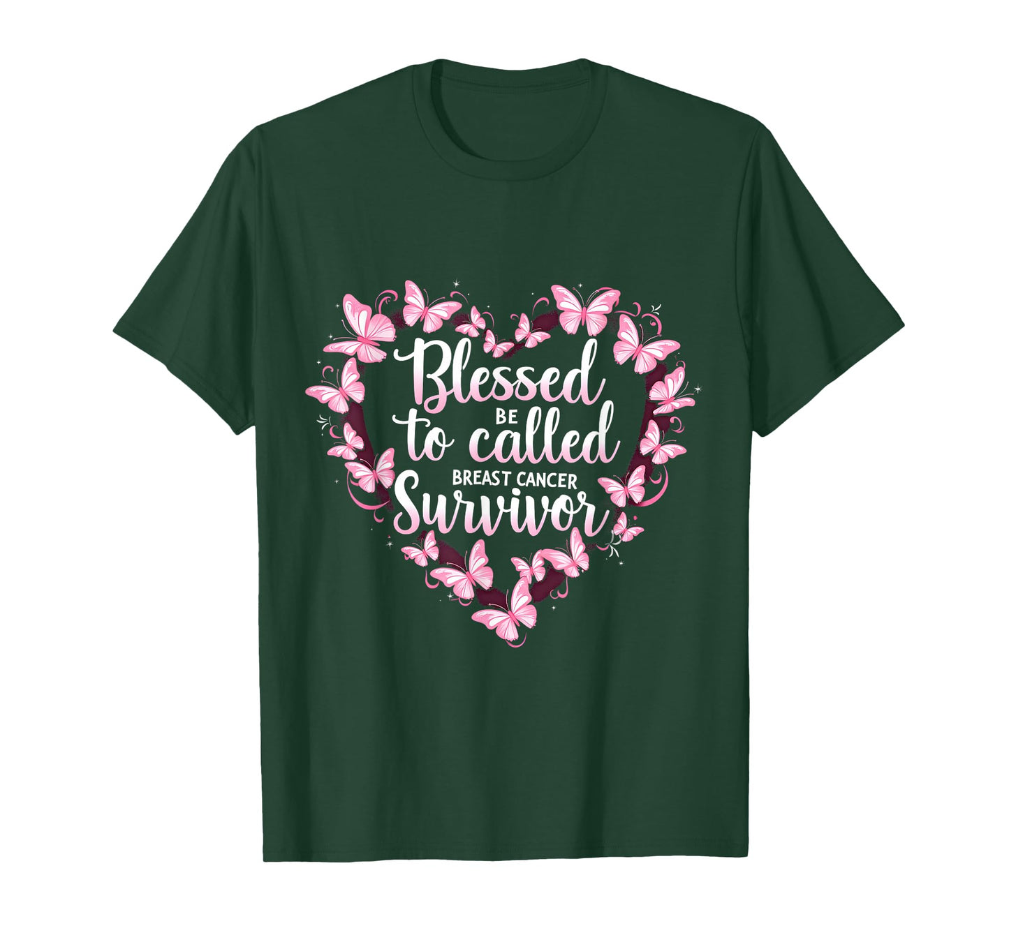 Blessed Breast Cancer Survivor Awareness Christian Women T-Shirt