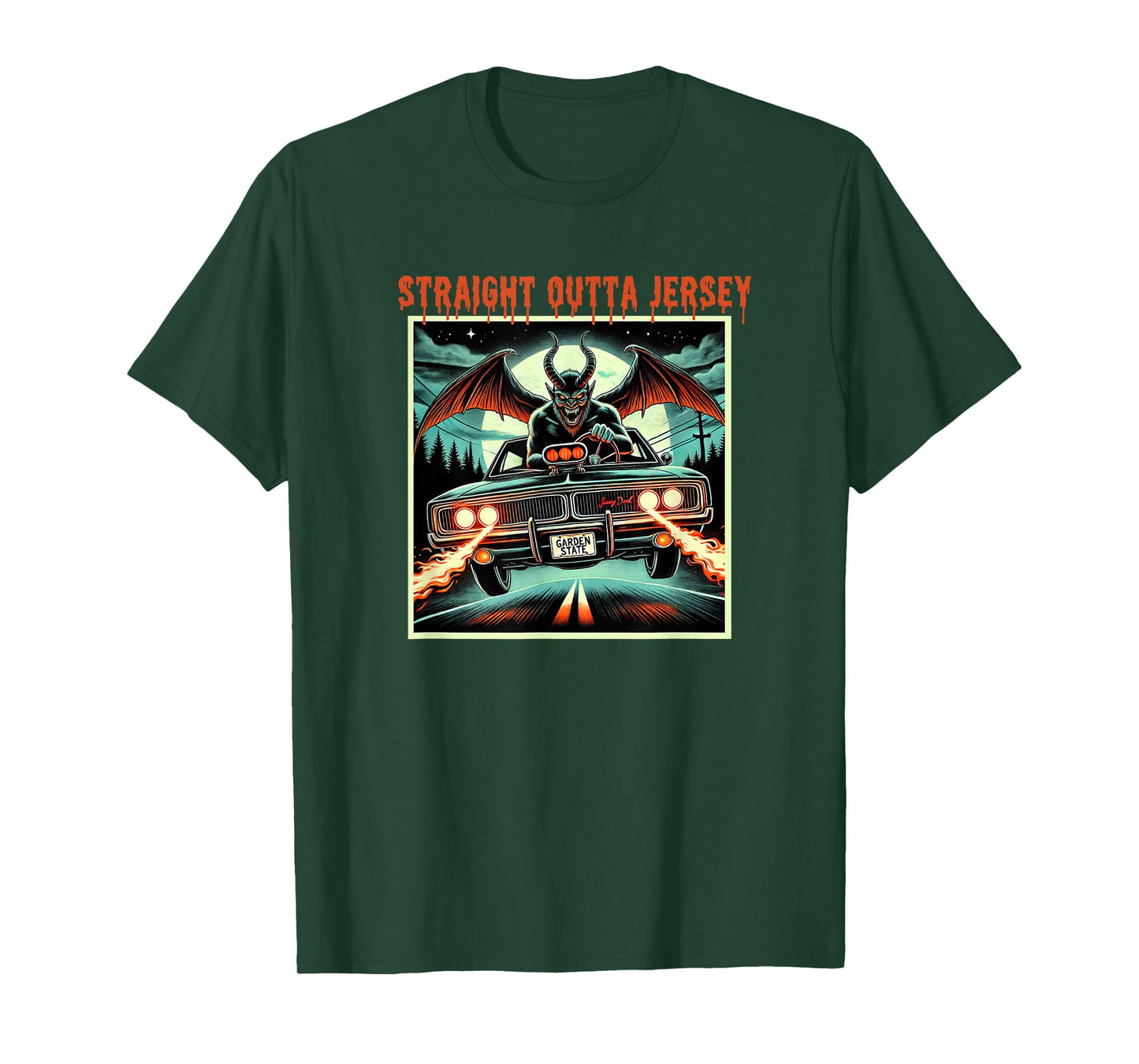 The Cruising Cryptid - Jersey Devil Funny Tee T-Shirt