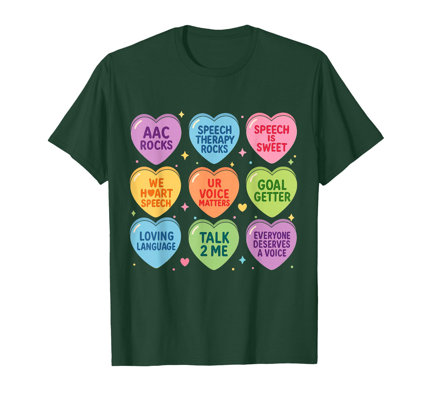Speech Therapy Language Pathologist Autism Hearts Valentines T-Shirt