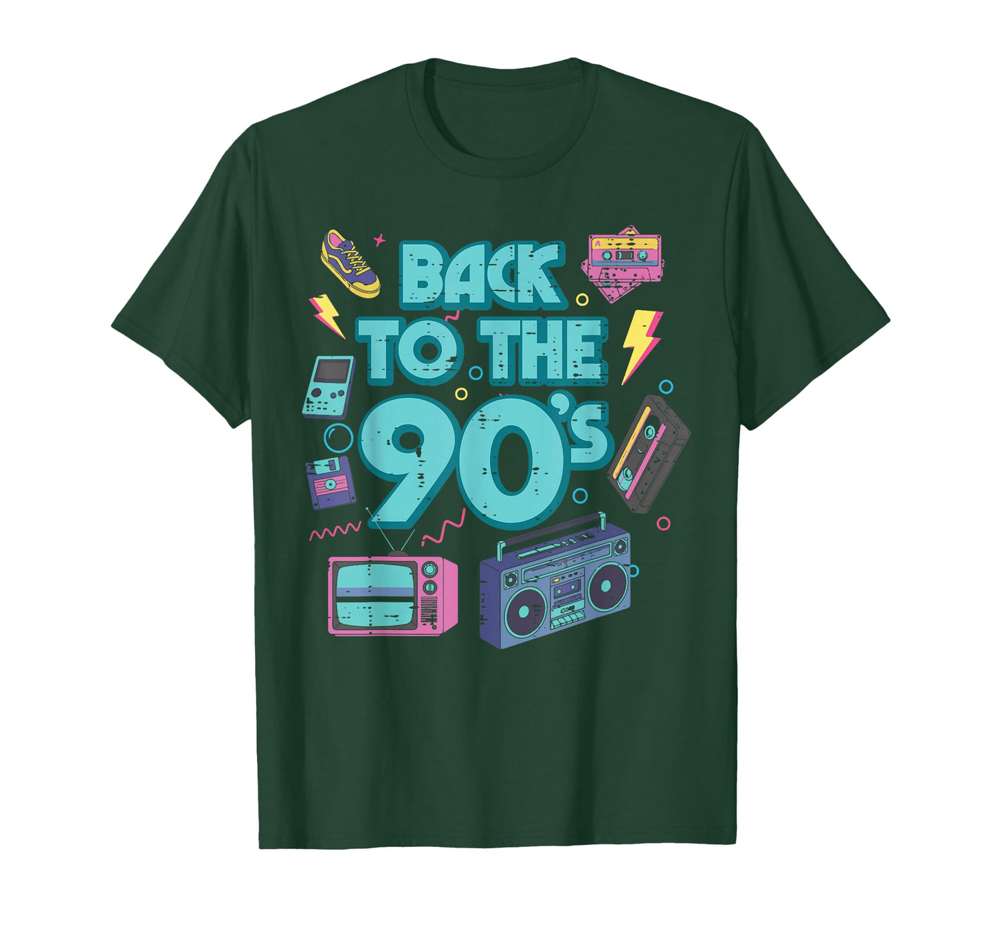 Back to The 90s Boombox Vintage Throwback Men Women Kids T-Shirt