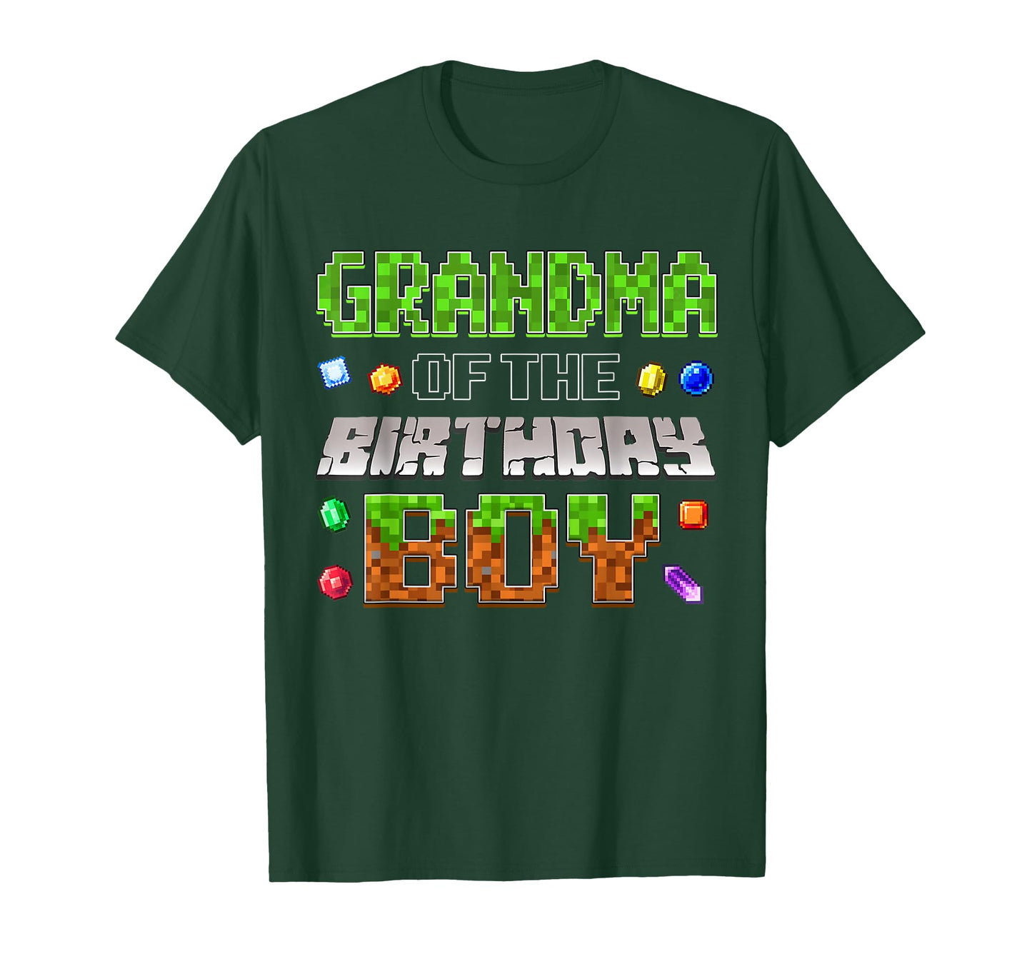 Grandma Of The Birthday Boy Game Pixel Number Birthday Party T-Shirt
