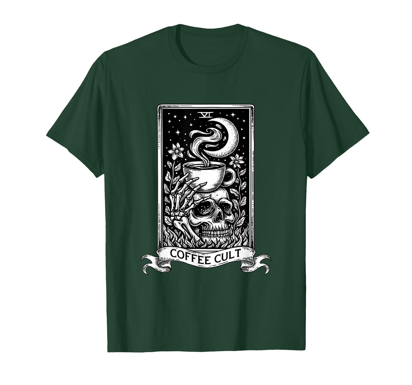 The Coffee Tarot Cards Skeleton Coffee Lover Caffeine Addict T-Shirt