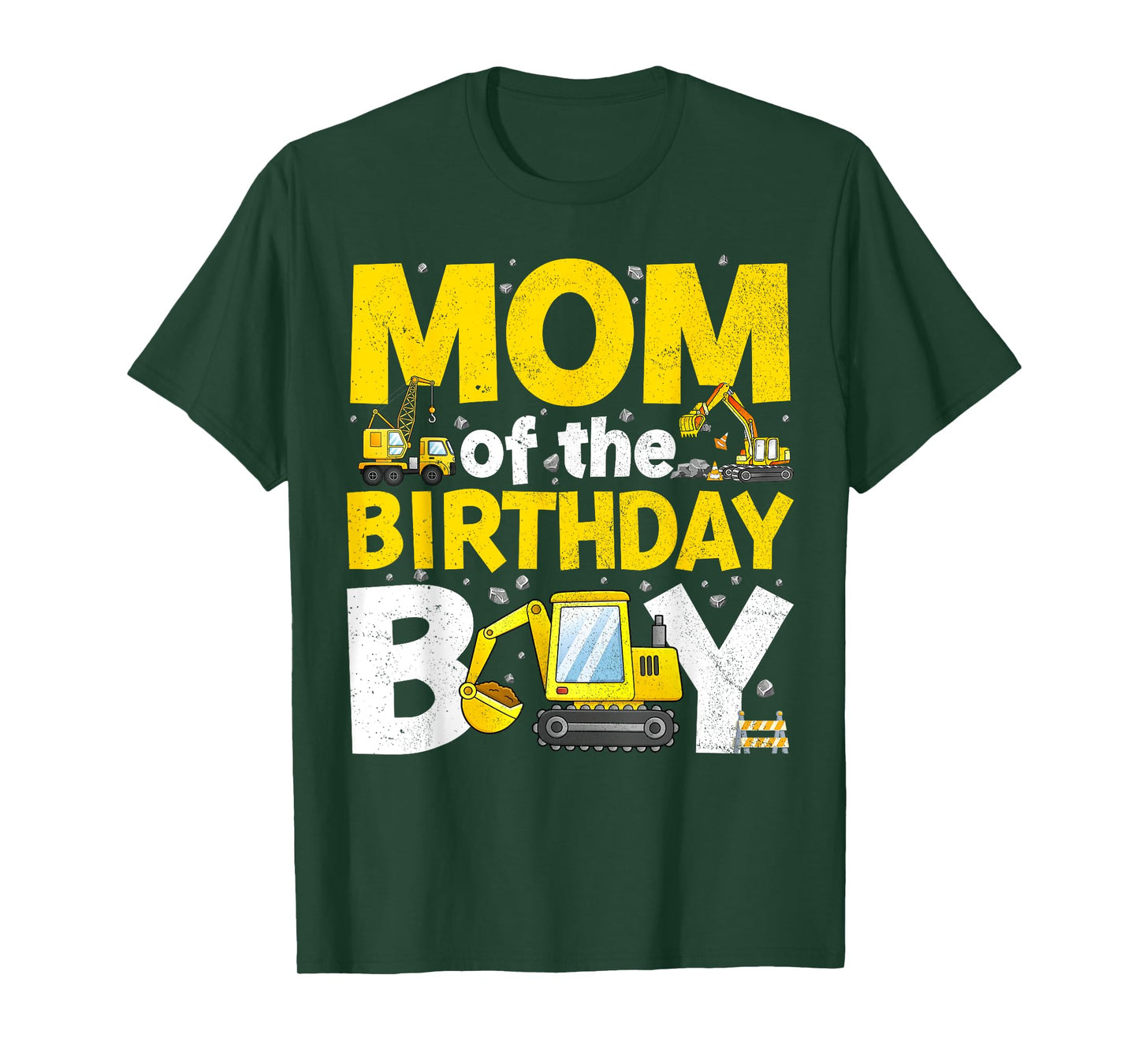 Mom Of The Birthday Boy Matching Construction Family Party T-Shirt