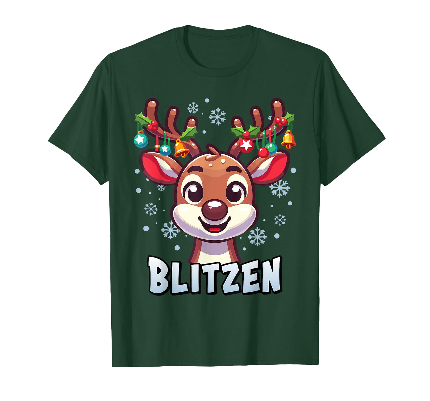 Santa’s Reindeer Blitzen Xmas Group Costume T-Shirt