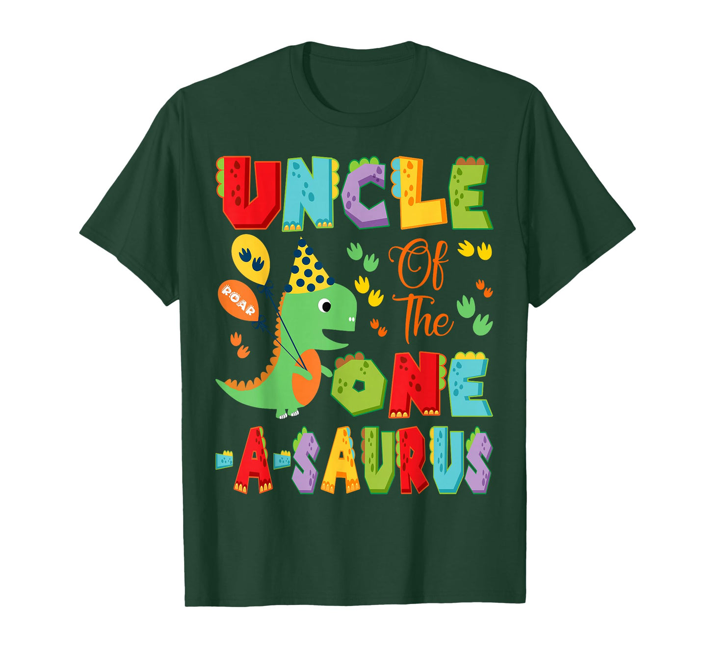 Uncle Of The One-A-Saurus 1St Birthday Boy Dinosaur T-Shirt