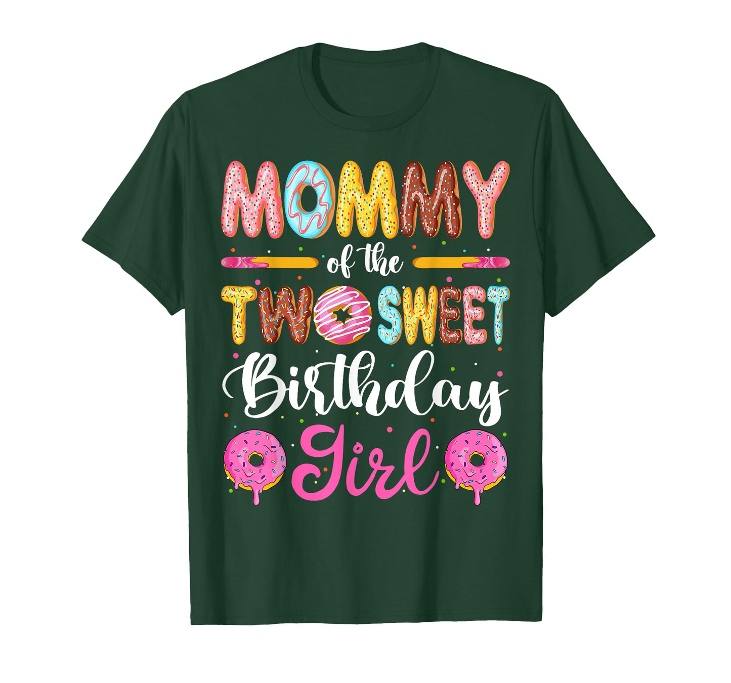 Mommy Of The Two Sweet Birthday Girl Donut 2nd Birthday T-Shirt