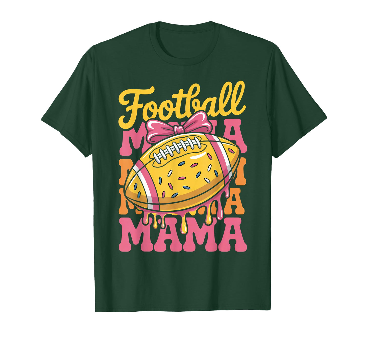 Football Mama Ice Cream Drip Men Women Game Football Drip T-Shirt
