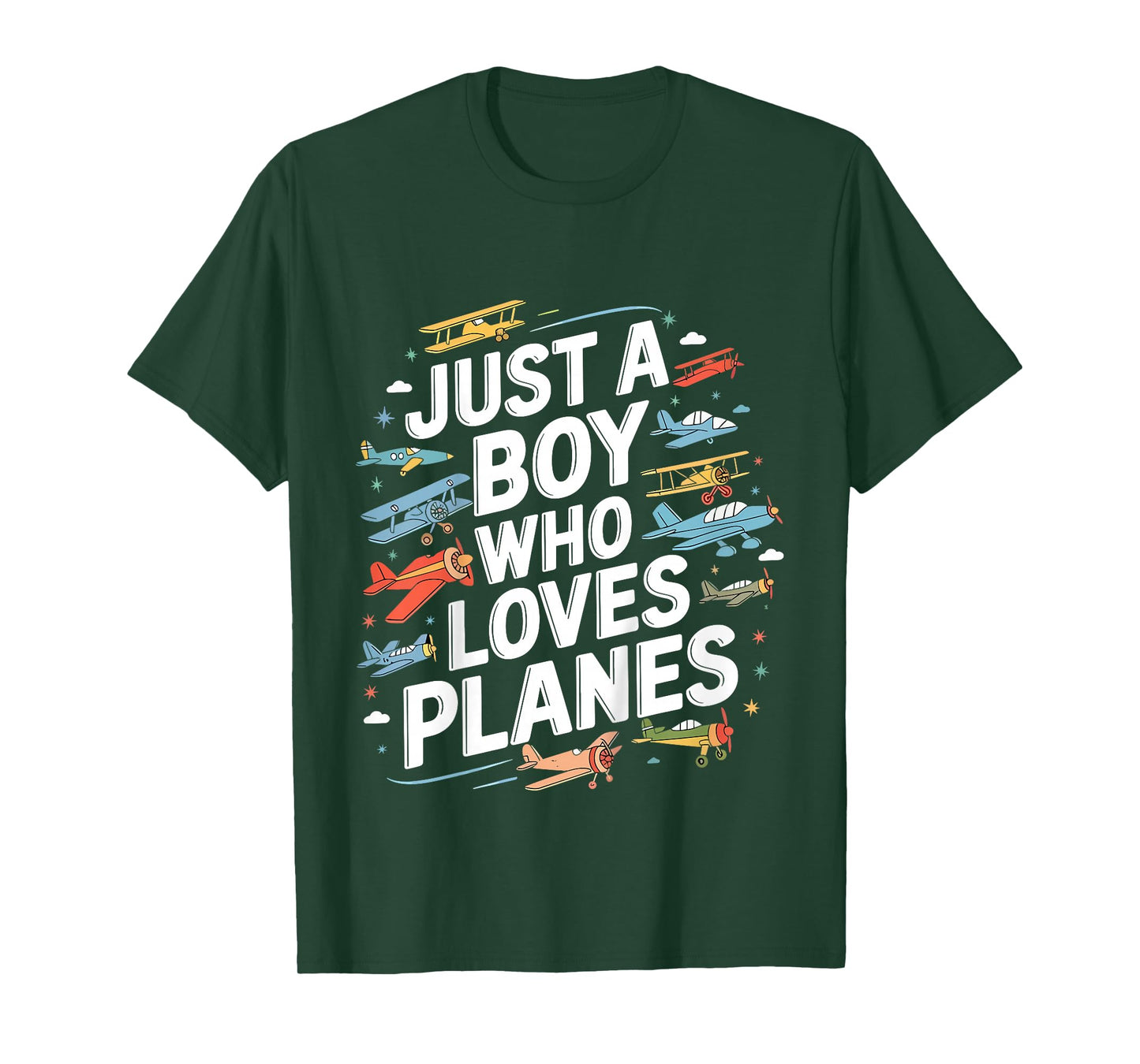 Kids Just A Boy Who Loves Planes Funny Pilot Airplane Lovers T-Shirt