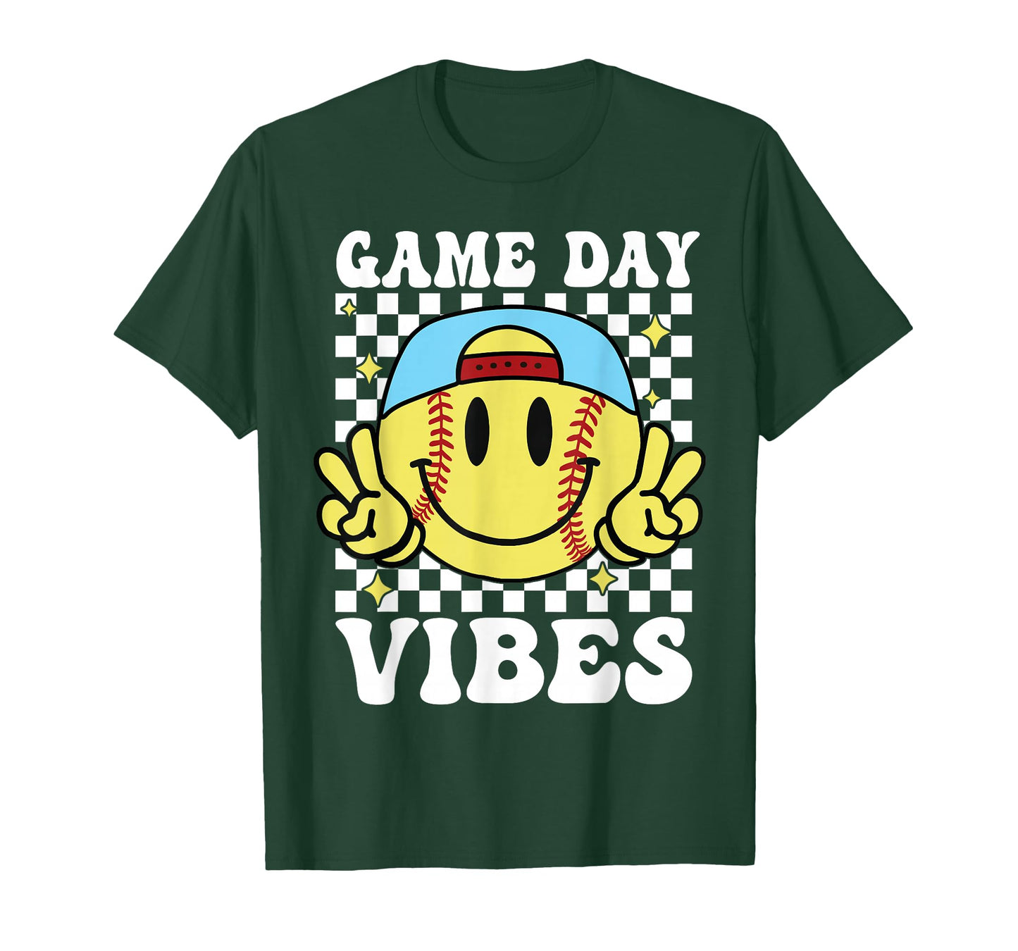 Softball Game Day Vibes Retro Groovy Game Day Girls Women T-Shirt